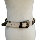 Switch Vintage MGA Italy Cream Leather Belt Bronze Paisley Studded Western Boho Medium 3 image