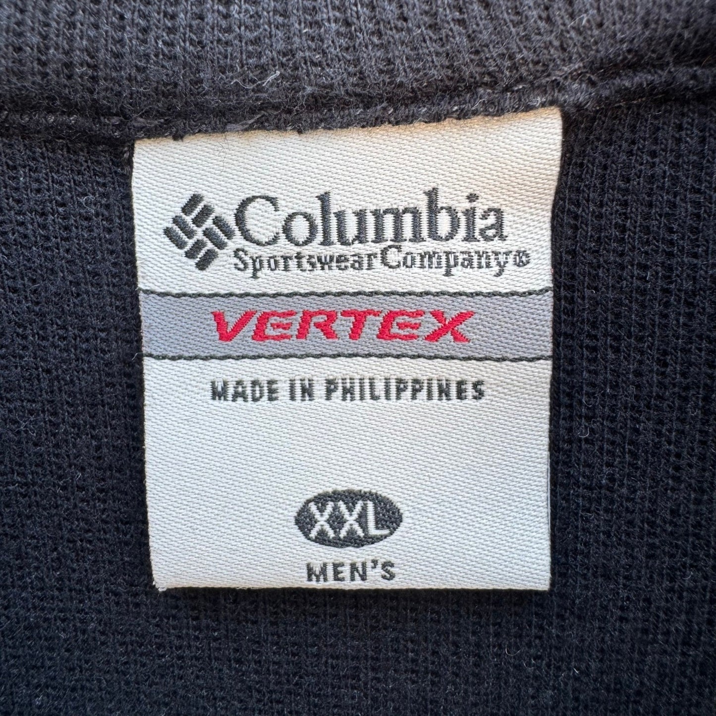 Columbia Vertex Mens XXL Quarter Zip Pullover Grey Black Ribbed Fleece AM6811