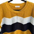 Switch Full Circle Trends Boho Charlie Brown Style Chevron Striped Knit Crop Sweater M 3 image