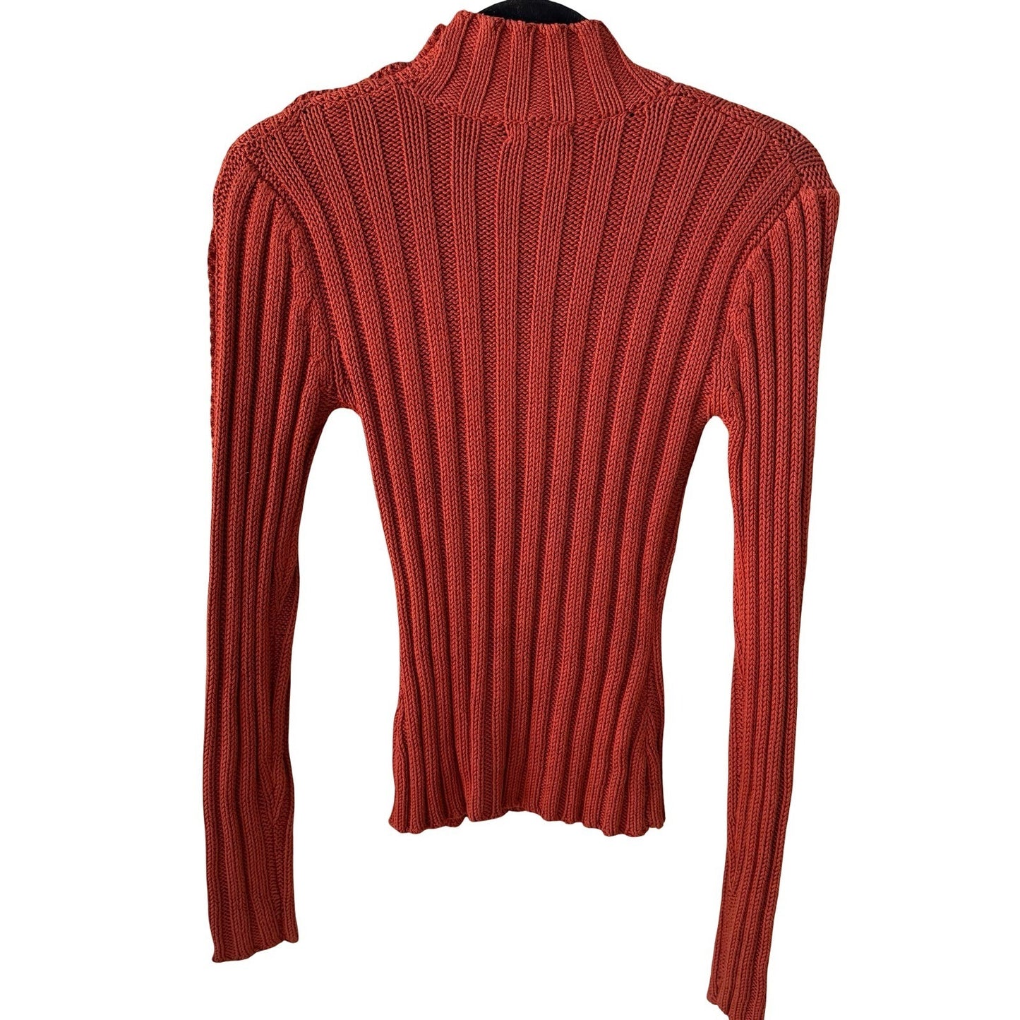Filippa Y2K Silk Cotton Minimalist Ribbed Knit Button Sleeve Fisherman Sweater