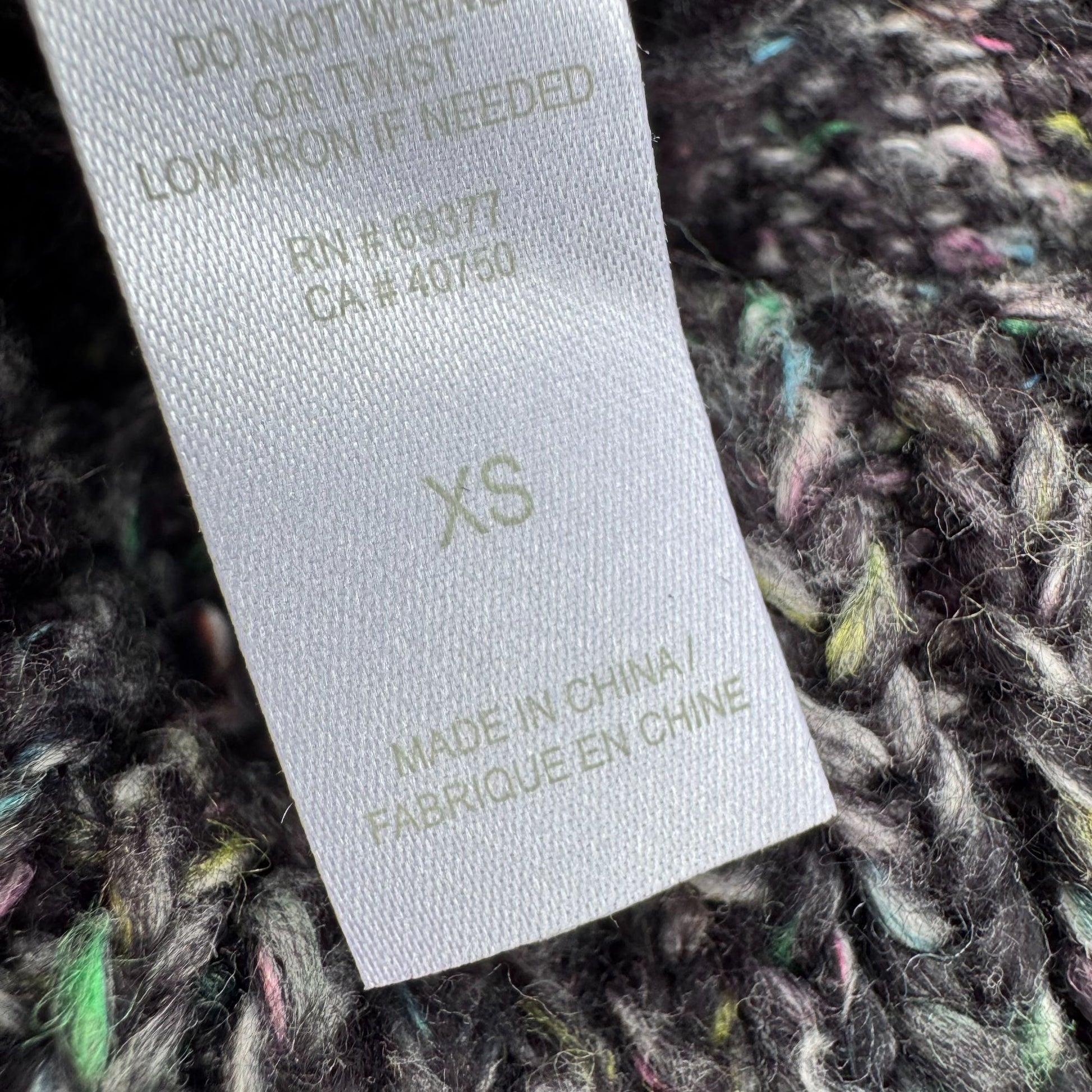 Marla Wynne Layers Swiss Cheese Holes Knit Sweater Cowl Neck XS Black Grey