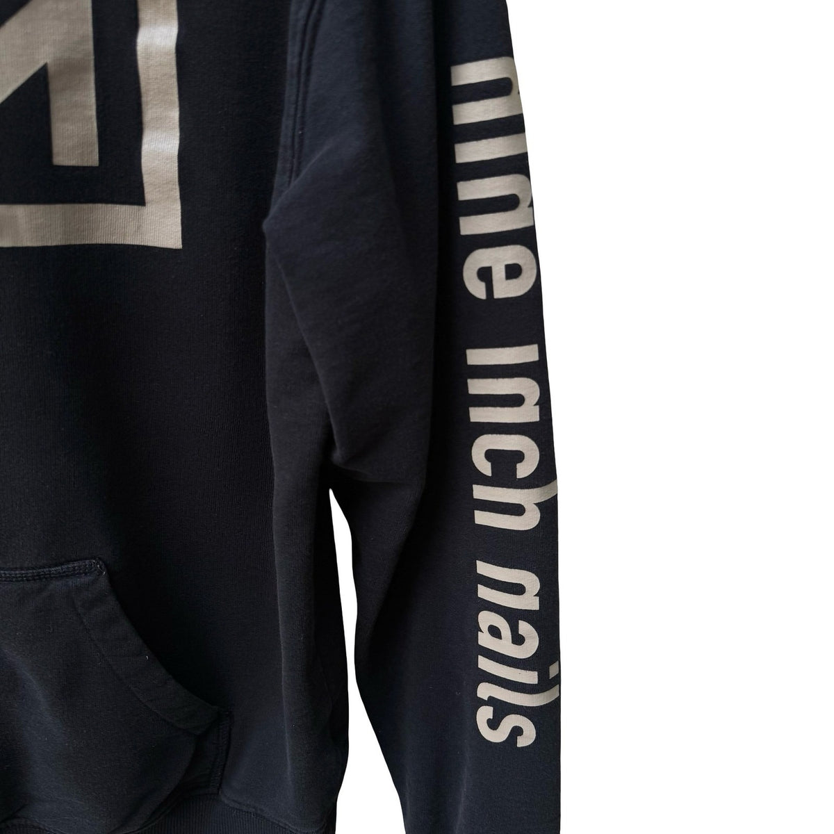 Nine Inch Nails NIN HM Divided Goth Graphic Sleeve Print Hoodie Black Mens S