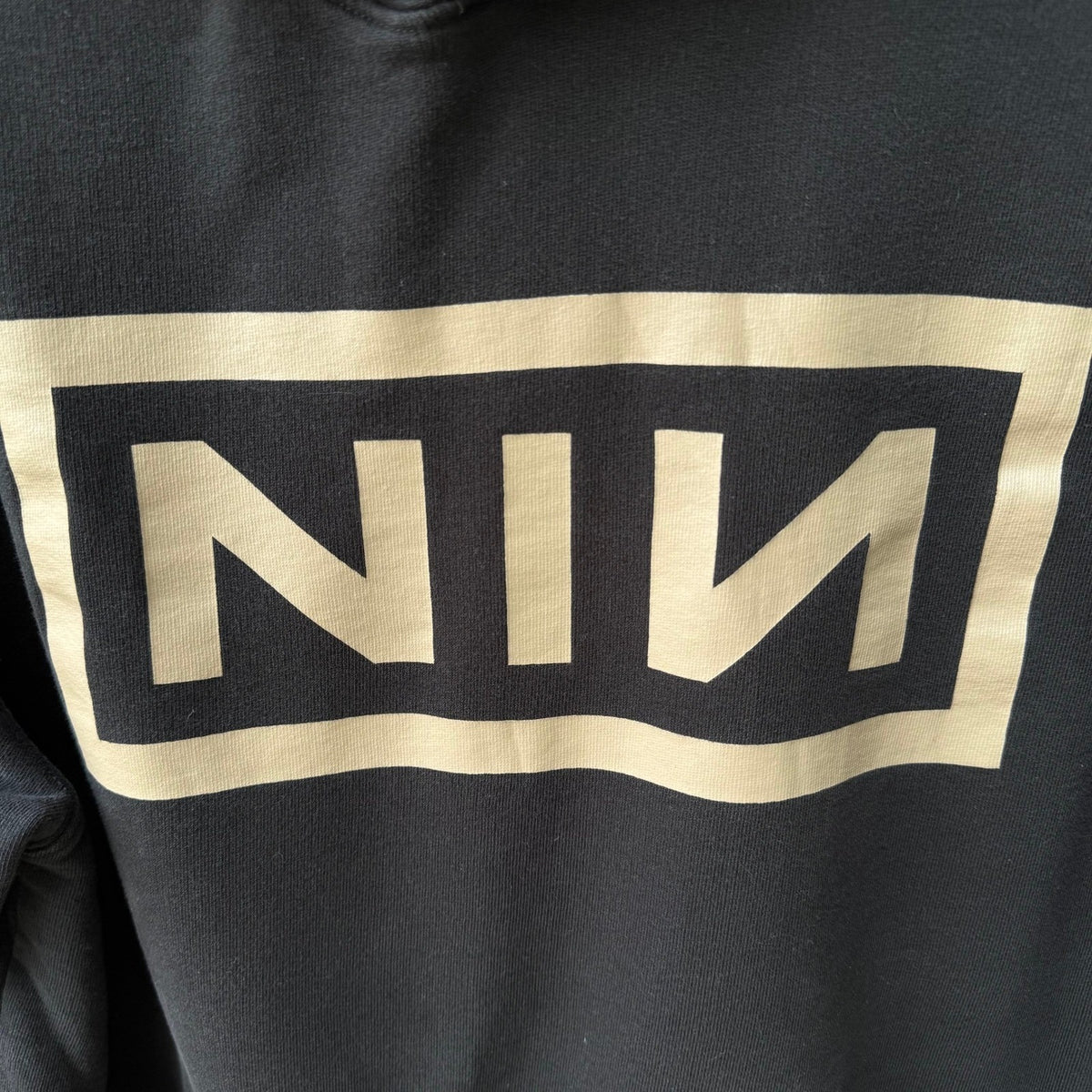 Nine Inch Nails NIN HM Divided Goth Graphic Sleeve Print Hoodie Black Mens S