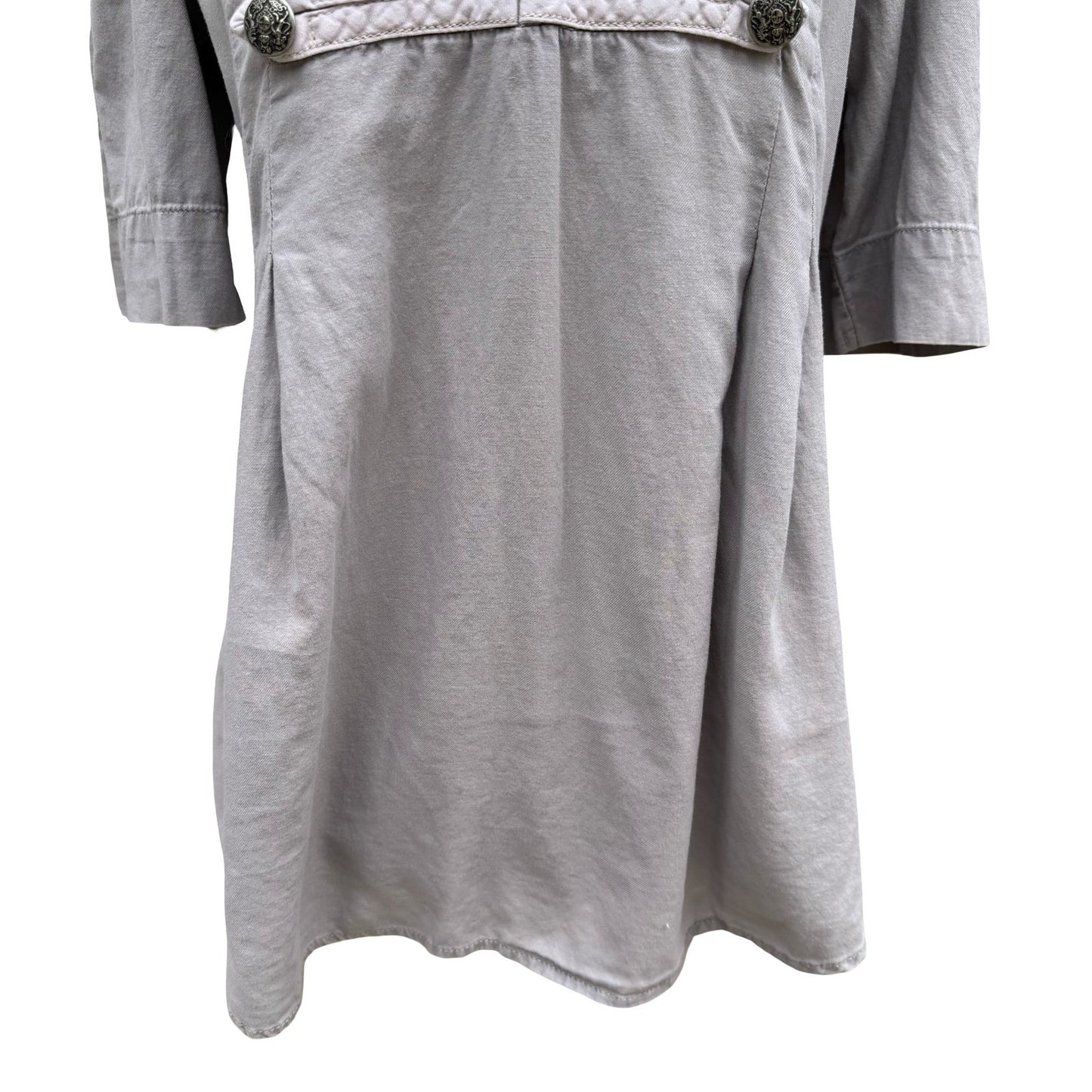 HM Grey Military Hussar Tunic Top Womens 8 Cotton Bandmaster Steampunk Regency