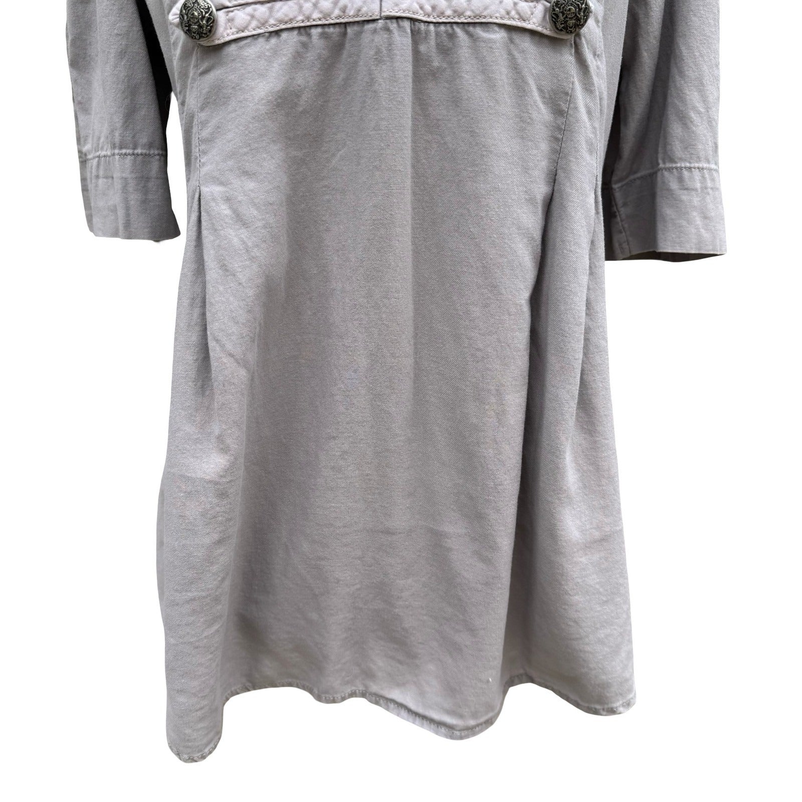 HM Grey Military Hussar Tunic Top Womens 8 Cotton Bandmaster Steampunk Regency