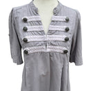 Switch HM Grey Military Hussar Tunic Top Womens 8 Cotton Bandmaster Steampunk Regency 3 image