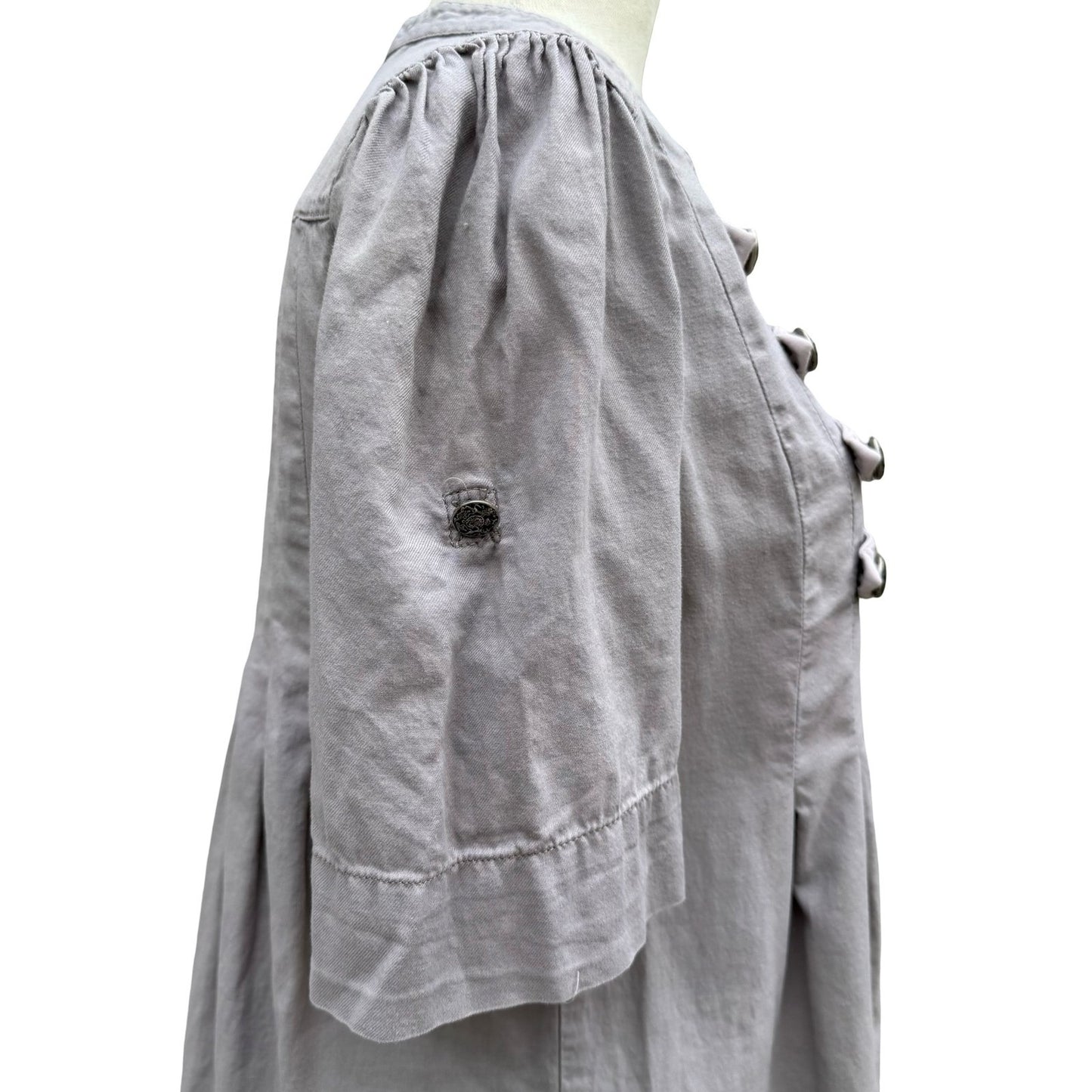 HM Grey Military Hussar Tunic Top Womens 8 Cotton Bandmaster Steampunk Regency