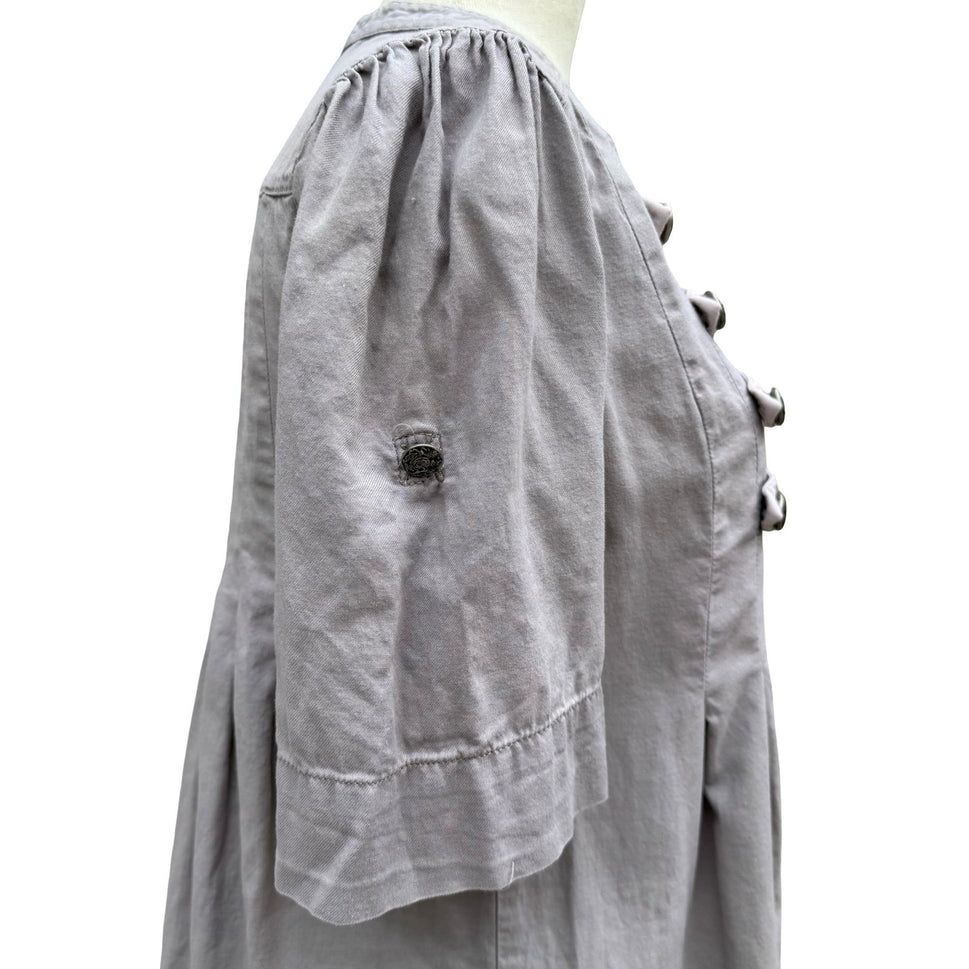 HM Grey Military Hussar Tunic Top Womens 8 Cotton Bandmaster Steampunk Regency