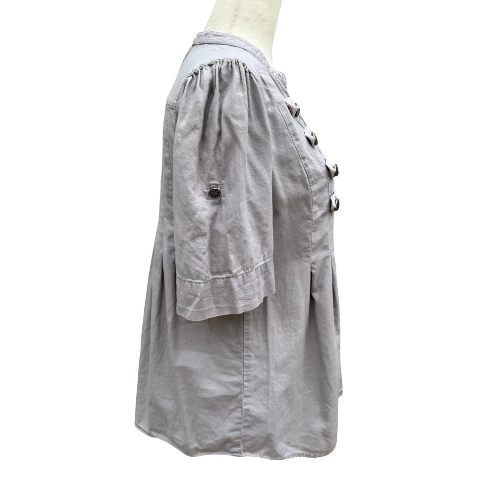 HM Grey Military Hussar Tunic Top Womens 8 Cotton Bandmaster Steampunk Regency