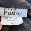 Switch City Fusion Womens Black Ruched Sweetheart Neck Tank Top Blouse Size M USA Made 2 image
