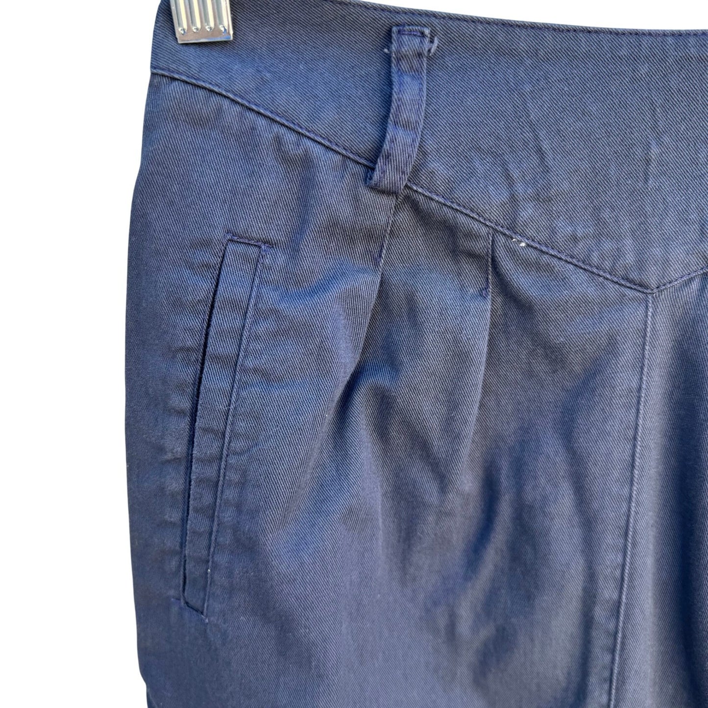 LizSport Vintage 80s Navy Blue V-Yoke Pleated Pencil Skirt Womens 2 Made in USA