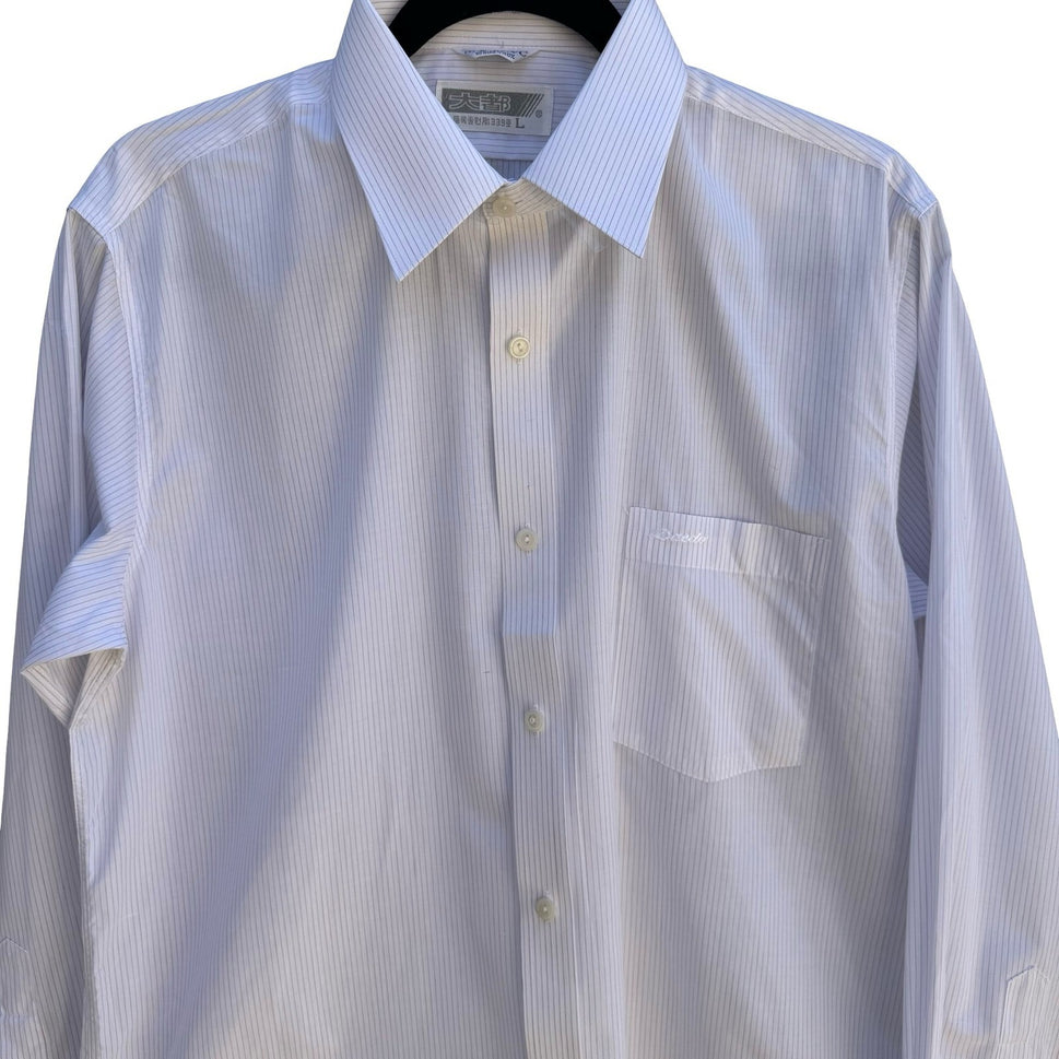 Daedo Vintage Korean Deadstock Pinstripe Minimalist Preppy Dress Shirt L NEW