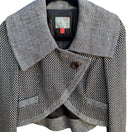 Switch Hinge Dark Academia Preppy Minimalist Wool Blend Asymmetric Cropped Blazer XS 3 image