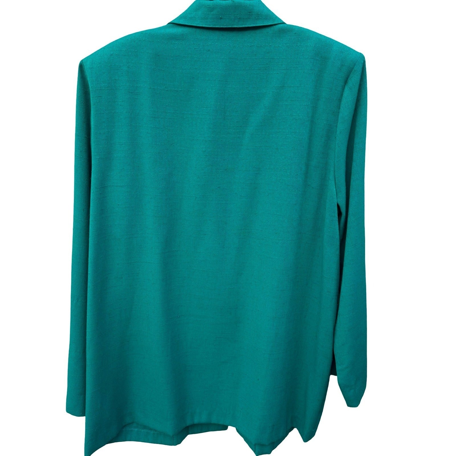 Sag Harbor Vintage Teal Green Textured Single Button Blazer Jacket 21035 Size 16