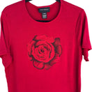 Switch Renai Ellison Romantic Floral Beaded Rose Beaded Feminine Top Red Womens M Art 3 image