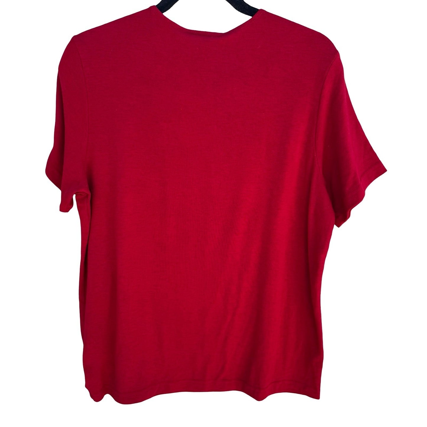 Renai Ellison Romantic Floral Beaded Rose Beaded Feminine Top Red Womens M Art