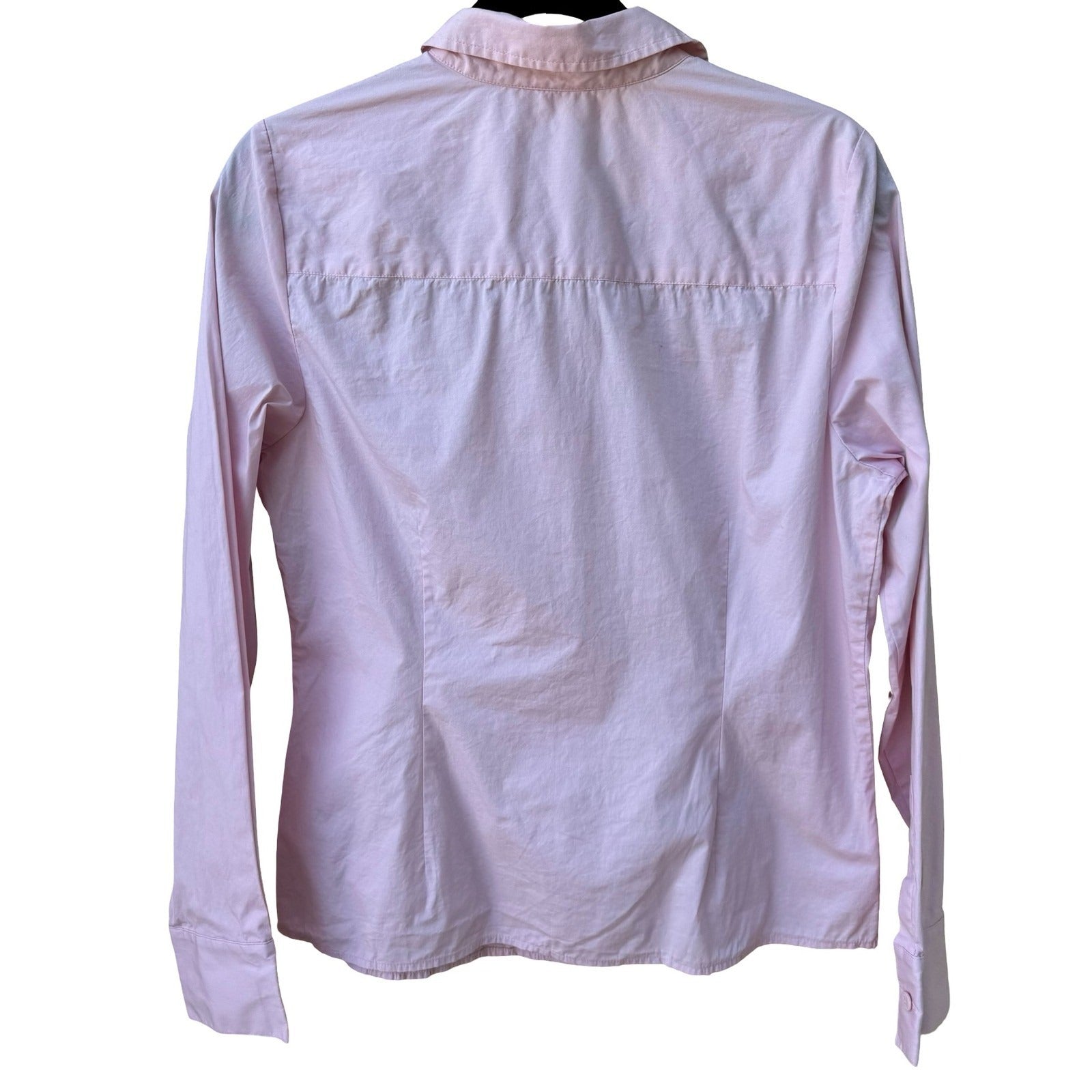 Liberte by Emanuel Womens Pink Pintuck Pleated Button Down Shirt Blouse Size 10
