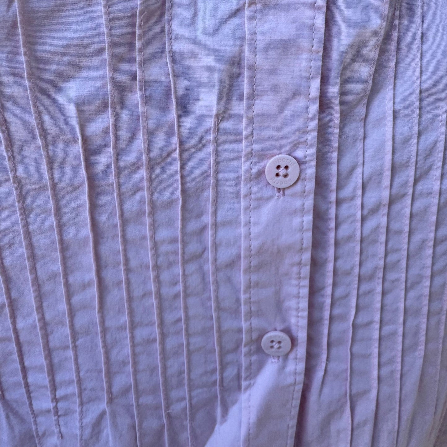 Liberte by Emanuel Womens Pink Pintuck Pleated Button Down Shirt Blouse Size 10