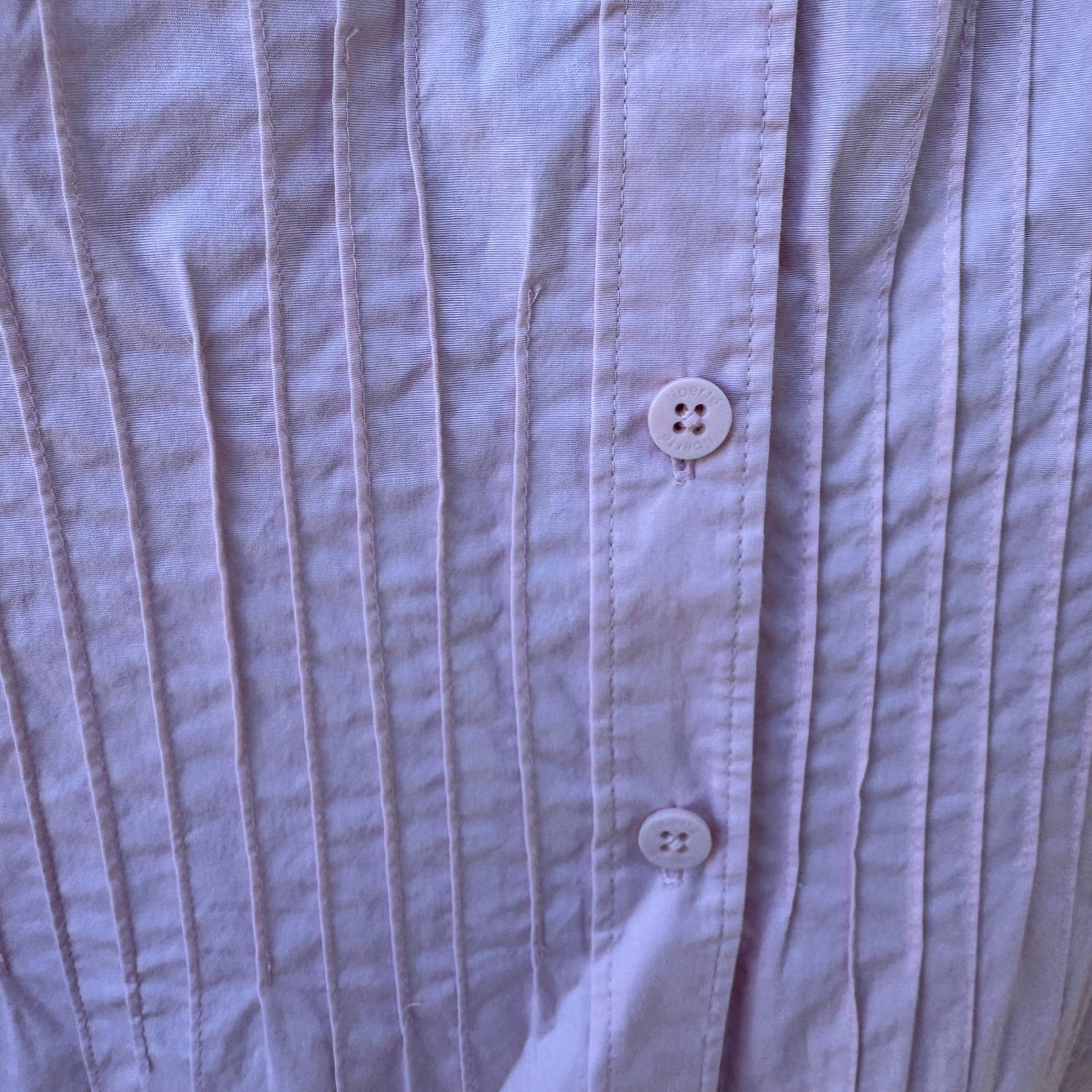 Liberte by Emanuel Womens Pink Pintuck Pleated Button Down Shirt Blouse Size 10