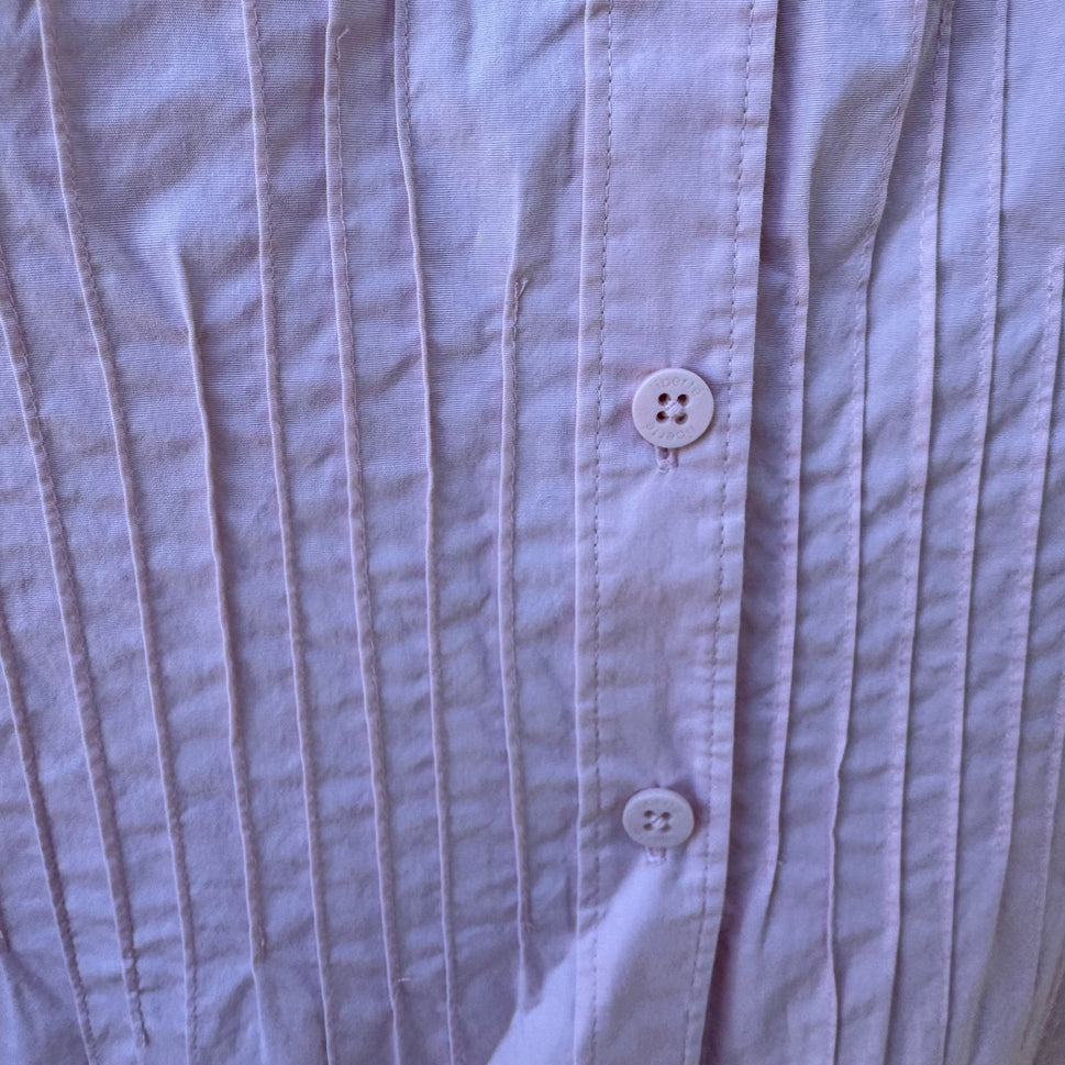 Liberte by Emanuel Womens Pink Pintuck Pleated Button Down Shirt Blouse Size 10
