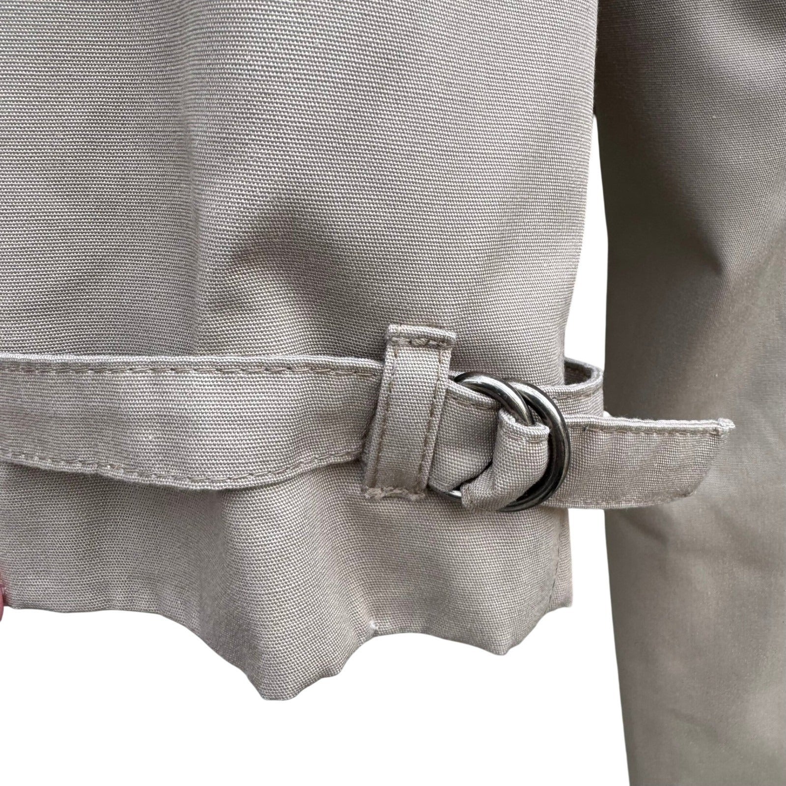 London Fog Vintage Tan Double Breasted Trench Coat Removable Plaid Liner 14 Reg