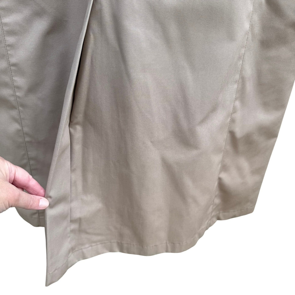 London Fog Vintage Tan Double Breasted Trench Coat Removable Plaid Liner 14 Reg