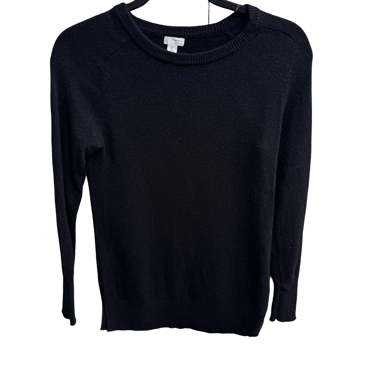 Halogen 100% Cashmere Quiet Luxury Minimalist Old Money Preppy Sweater Black XS