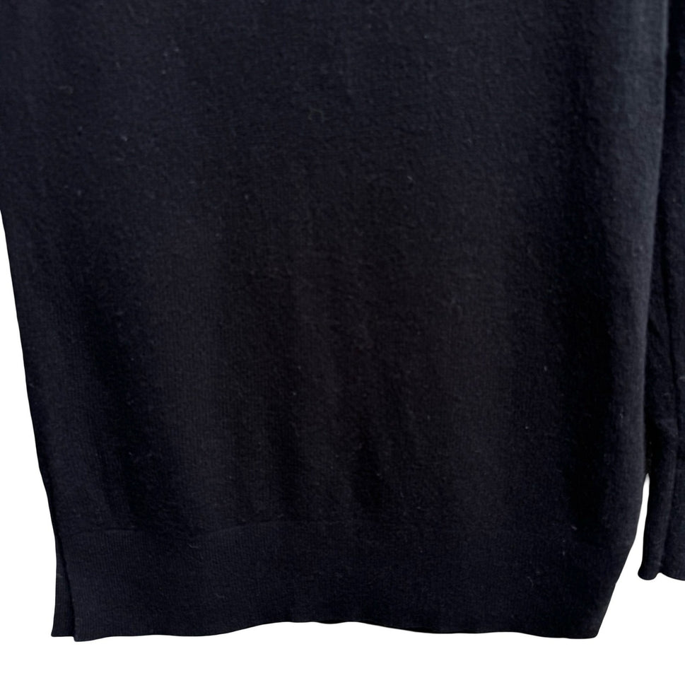 Halogen 100% Cashmere Quiet Luxury Minimalist Old Money Preppy Sweater Black XS