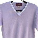 Switch Denim &amp; Co V Neck Lavender Knit Short Sleeve Women&#39;s Lightweight Sweater - Small 2 image