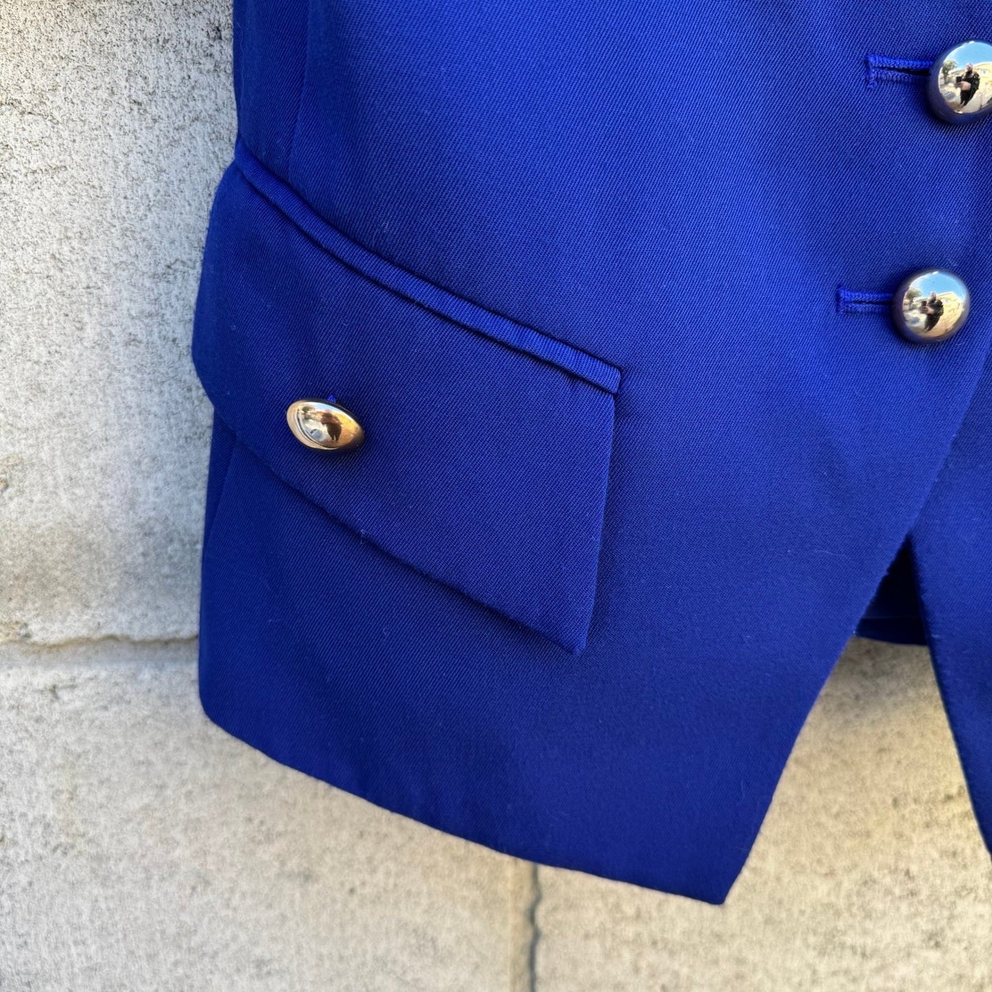 Kasper for ASL Vintage Royal Blue Skirt Suit Set Short Sleeve Office Womens 4