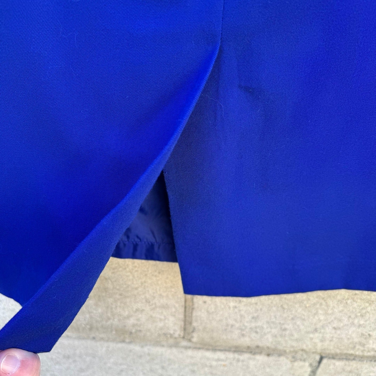 Kasper for ASL Vintage Royal Blue Skirt Suit Set Short Sleeve Office Womens 4