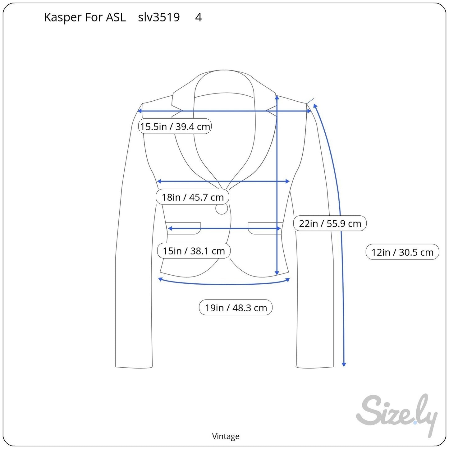 Kasper for ASL Vintage Royal Blue Skirt Suit Set Short Sleeve Office Womens 4