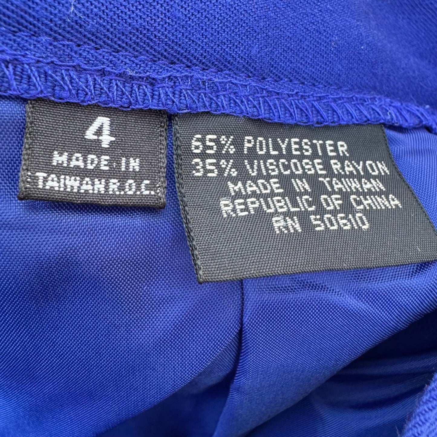 Kasper for ASL Vintage Royal Blue Skirt Suit Set Short Sleeve Office Womens 4