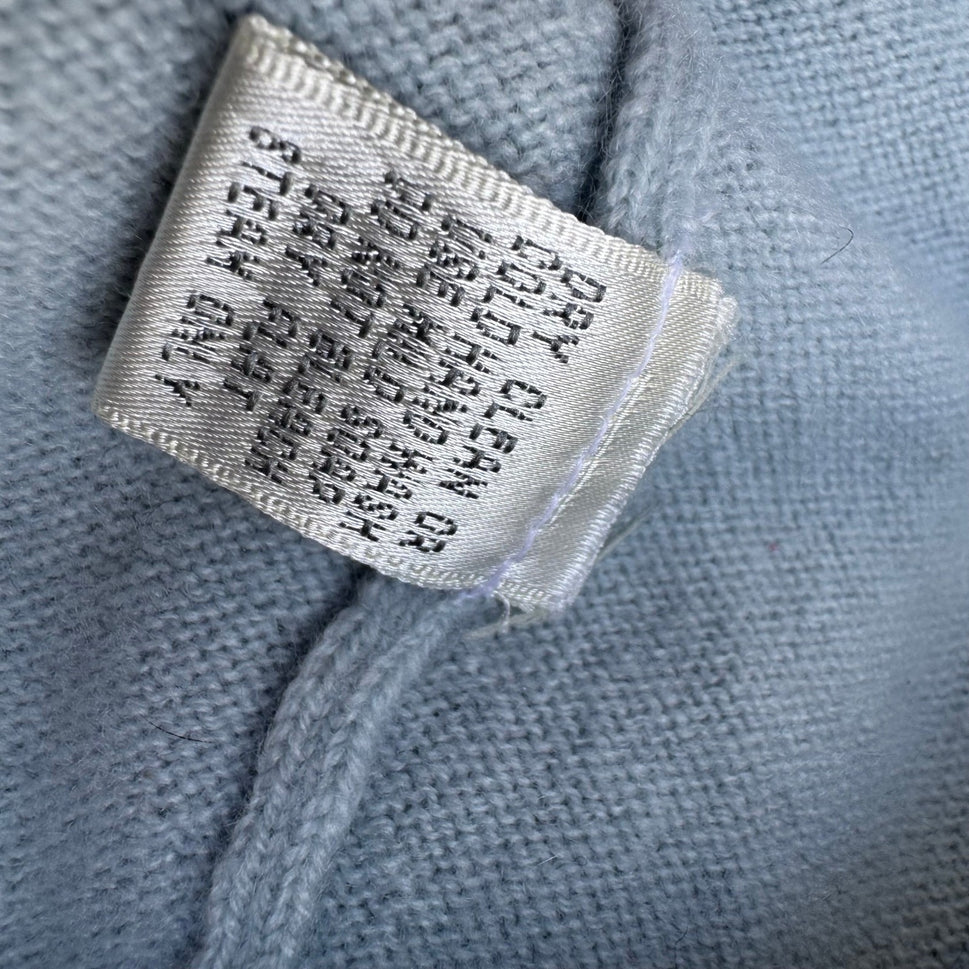 Neiman Marcus Cashmere Quiet Luxury Preppy Cozy Cardigan Sweater Pastel Blue L