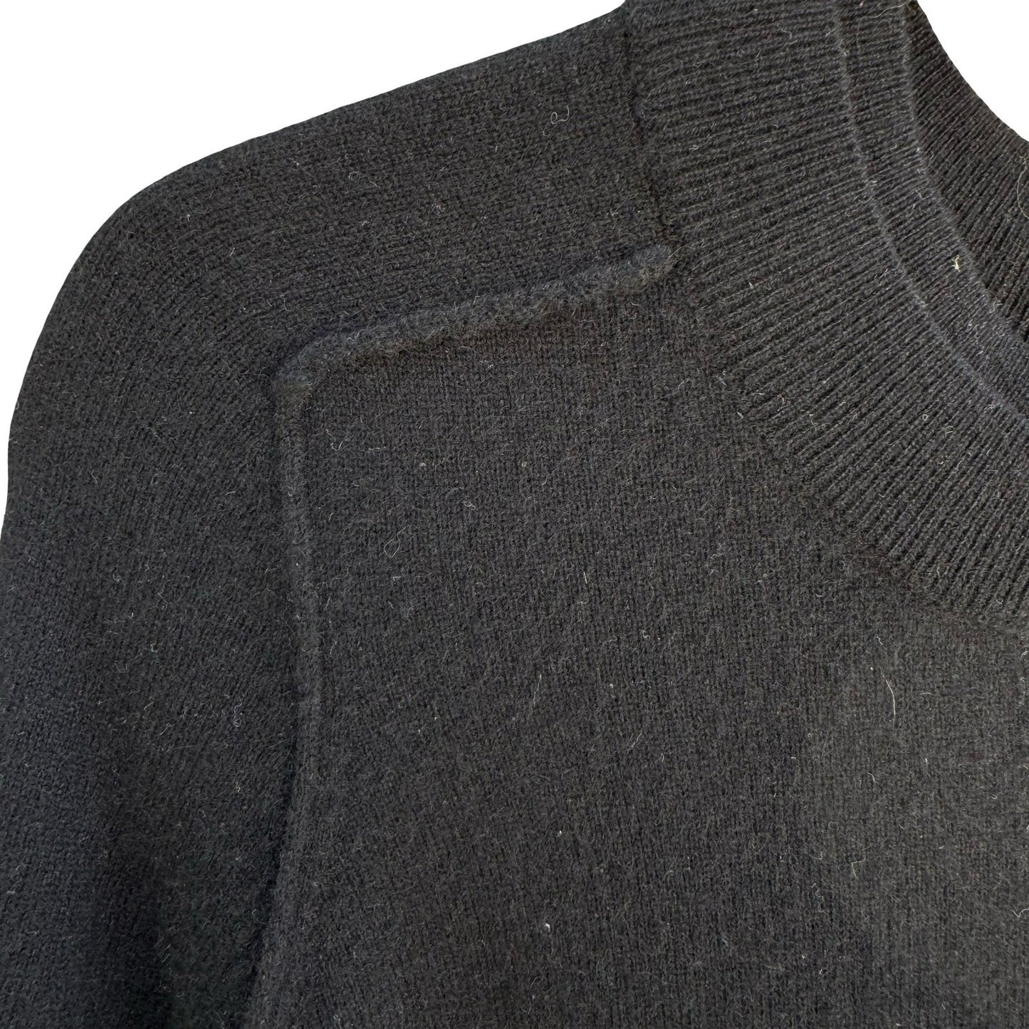 Autumn Cashmere Pure Cashmere Back Zip Elbow Sleeve Sweater Womens S Black Goth