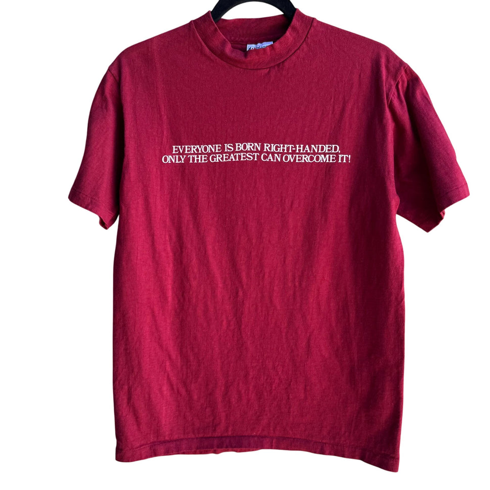 Hanes Beefy-T Red Left Handed Pride Graphic Short Sleeve All Cotton Shirt M 38-40