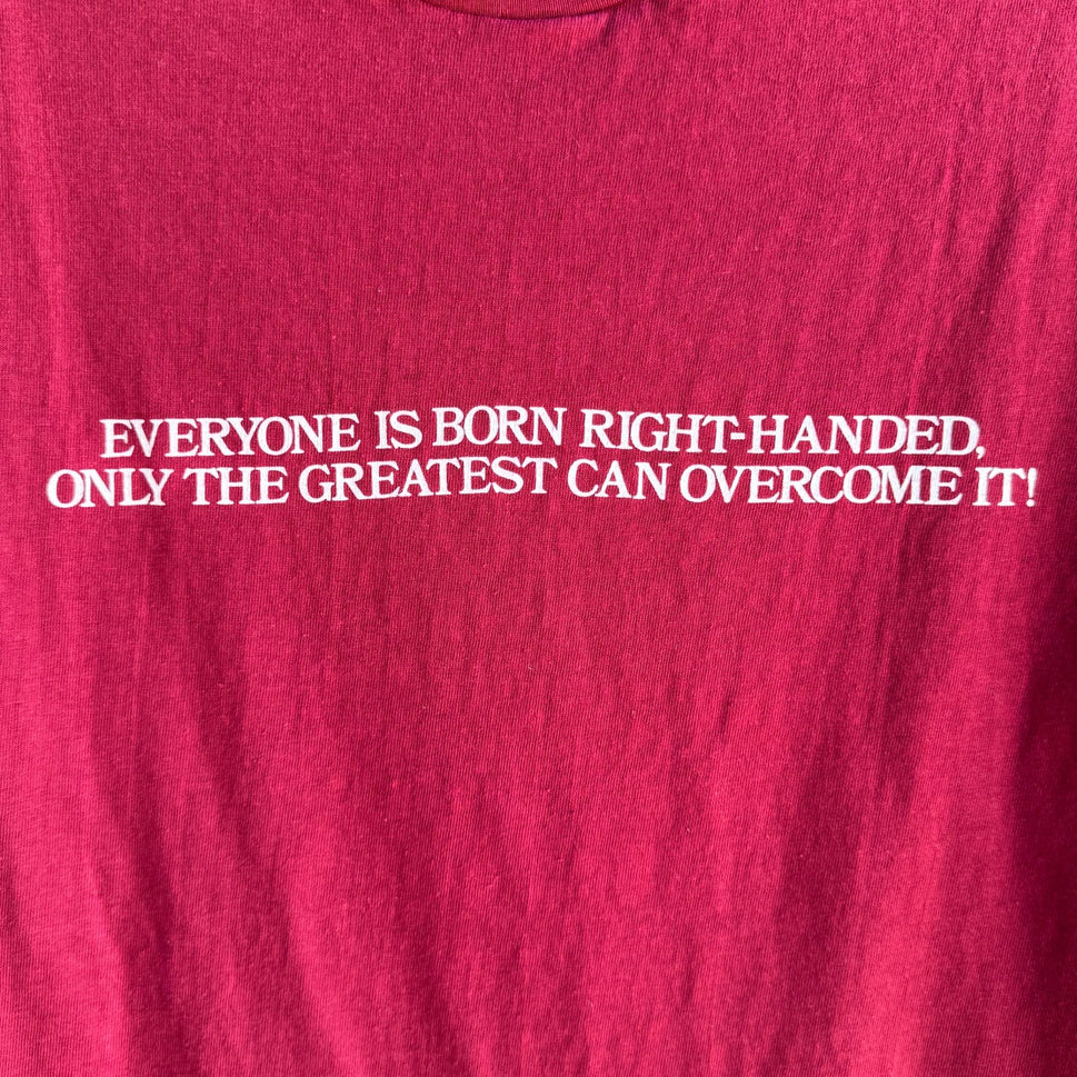 Hanes Beefy-T Red Left Handed Pride Graphic Short Sleeve All Cotton Shirt M 38-40