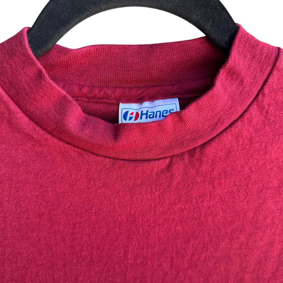 Hanes Beefy-T Red Left Handed Pride Graphic Short Sleeve All Cotton Shirt M 38-40