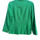 Switch Vintage Womens Green Two Button Heavy Linen Decorative Gold Button Blazer Jacket 2 image
