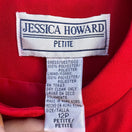 Switch Jessica Howard Vintage Asymmetrical Button Front Band Collar Sheath Dress Red 12 2 image