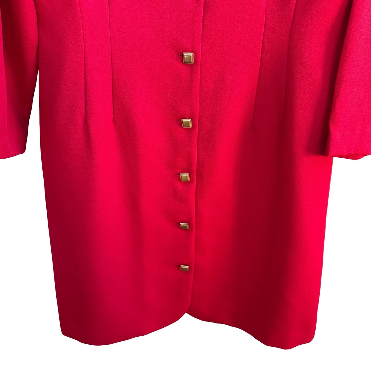 Jessica Howard Vintage Asymmetrical Button Front Band Collar Sheath Dress Red 12