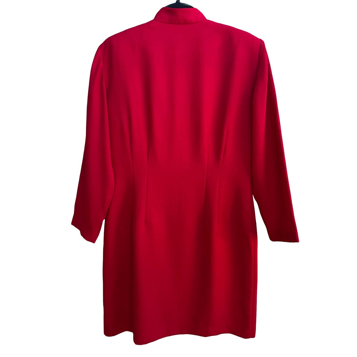Jessica Howard Vintage Asymmetrical Button Front Band Collar Sheath Dress Red 12