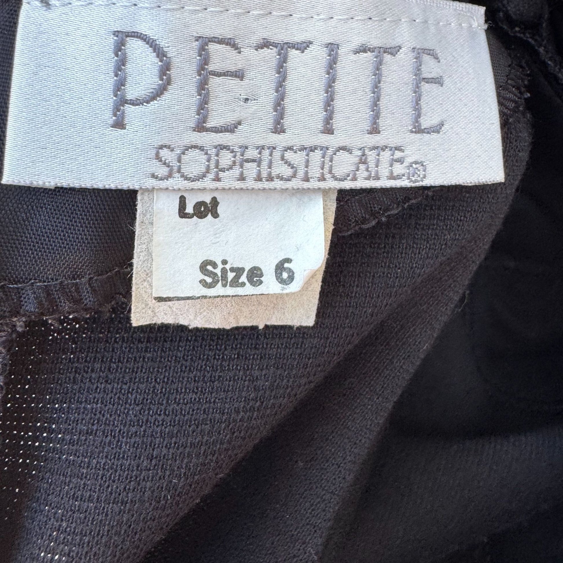 Petite Sophisticates Vintage 80s Black Beaded Long Sleeve Pencil Cocktail Dress 6