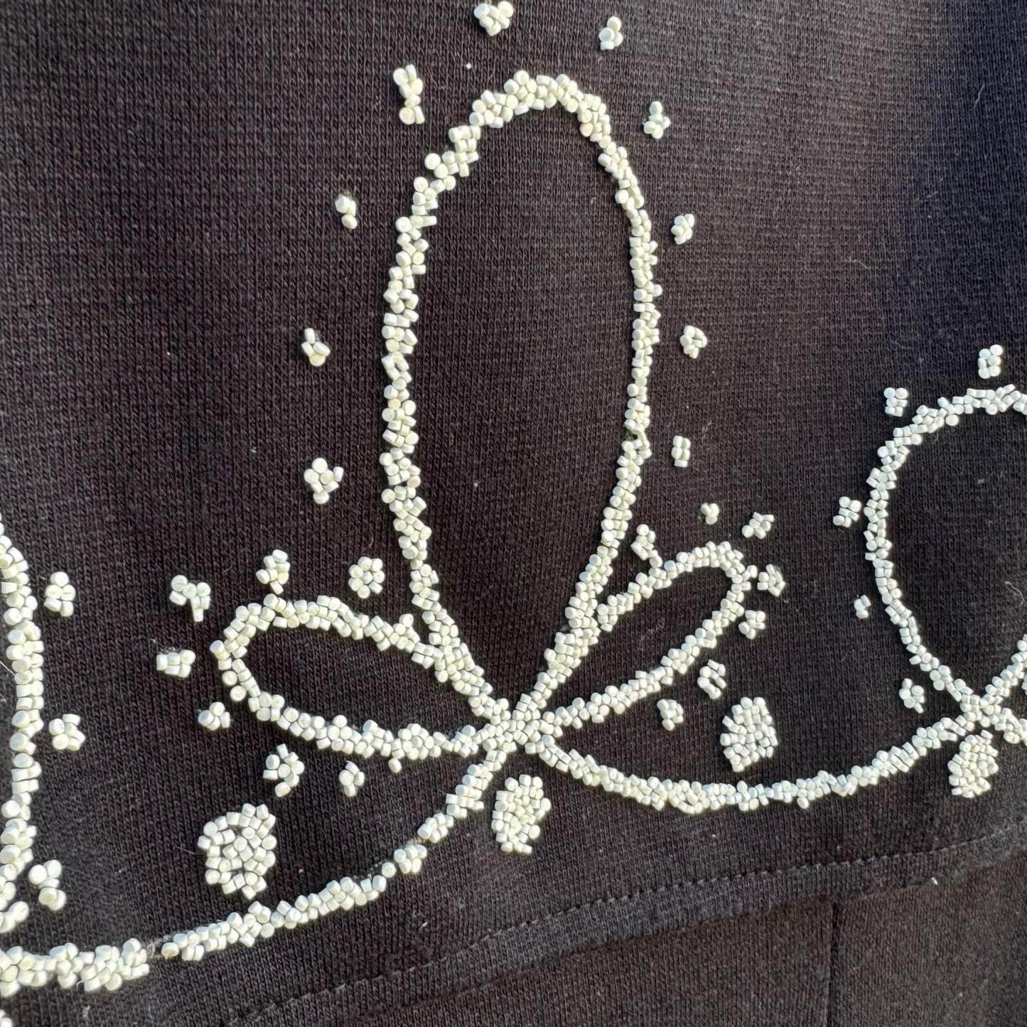 Petite Sophisticates Vintage 80s Black Beaded Long Sleeve Pencil Cocktail Dress 6