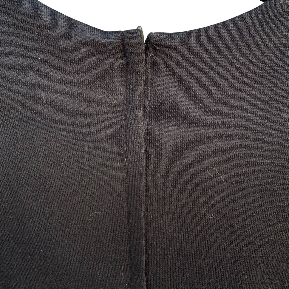 Petite Sophisticates Vintage 80s Black Beaded Long Sleeve Pencil Cocktail Dress 6