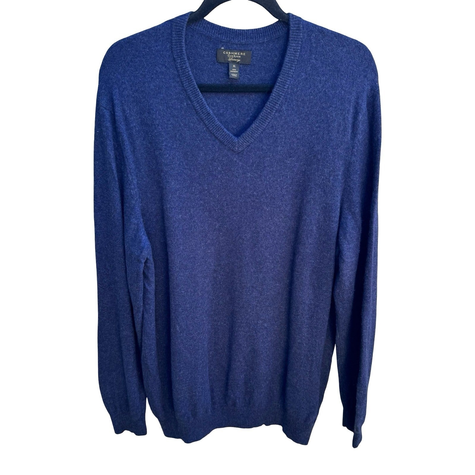 Club Room Luxury Cashmere Quiet Luxury Minimalist Preppy Sweater Navy Mens XL