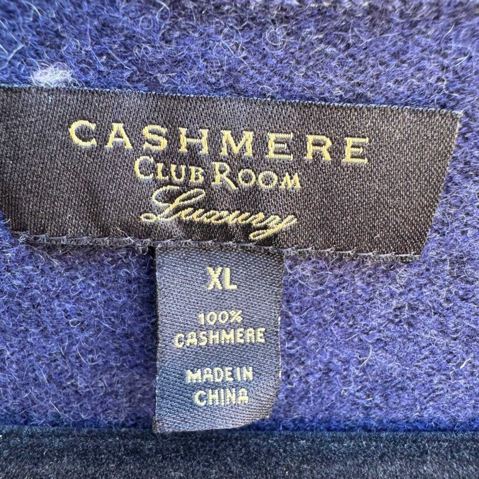 Club Room Luxury Cashmere Quiet Luxury Minimalist Preppy Sweater Navy Mens XL