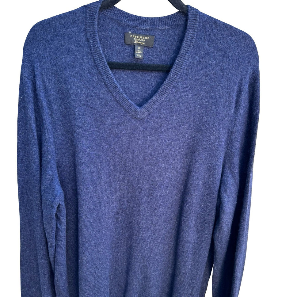 Club Room Luxury Cashmere Quiet Luxury Minimalist Preppy Sweater Navy Mens XL
