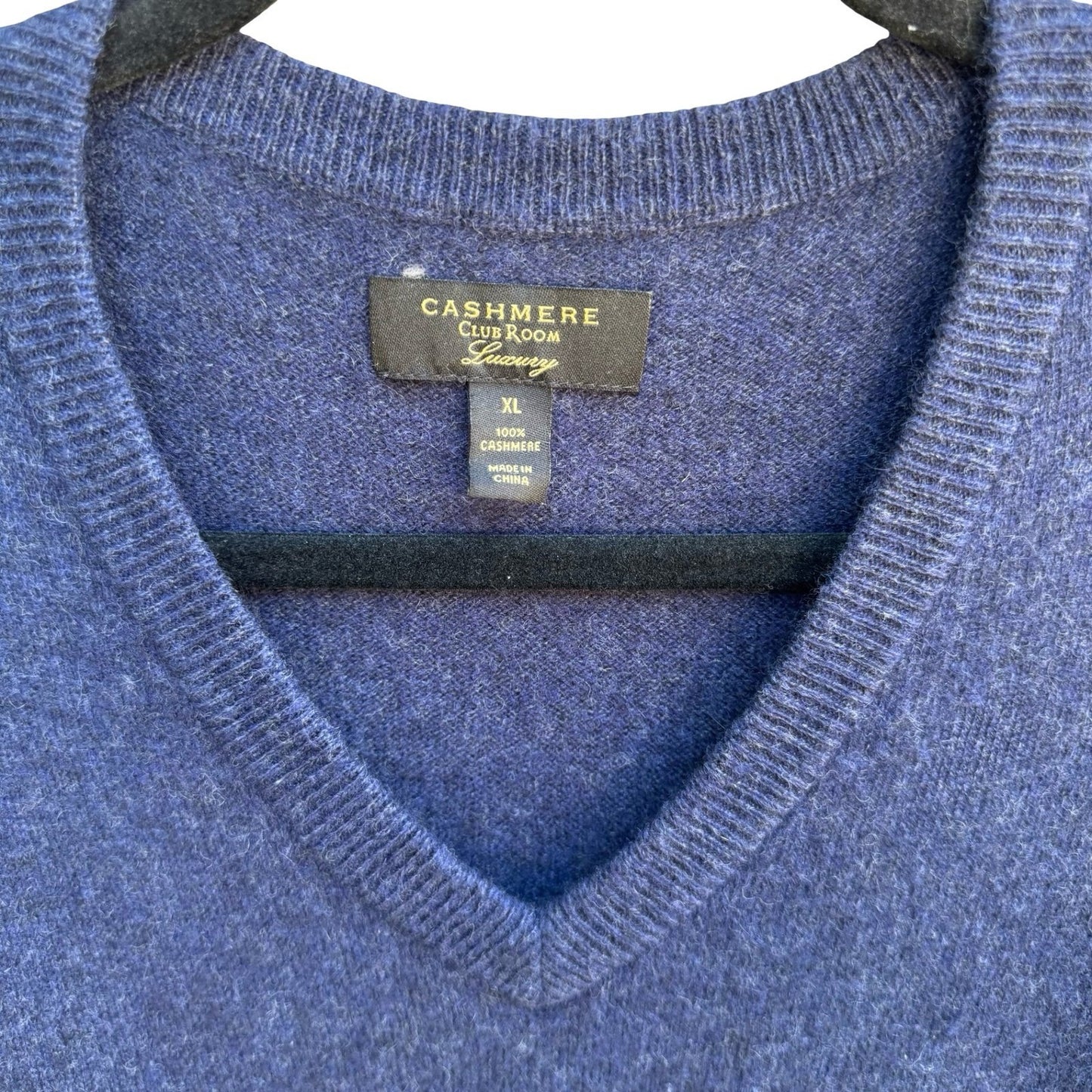 Club Room Luxury Cashmere Quiet Luxury Minimalist Preppy Sweater Navy Mens XL