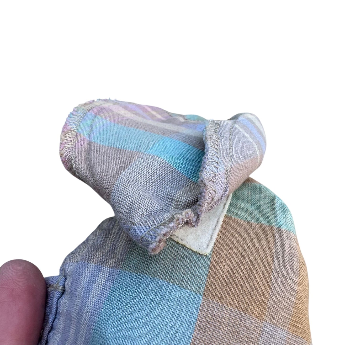 Lizwear Vintage 80s Pastel Plaid Womens Elastic Drawstring Waist Retro Jacket L